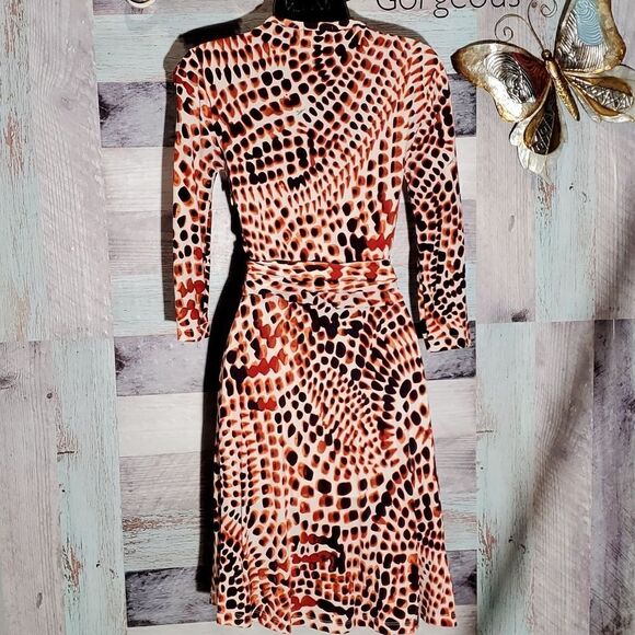 Banana Republic Issa Multicolor Leopard Print Wrap Dress Stretchy Career Sz XSP - Picture 6 of 11
